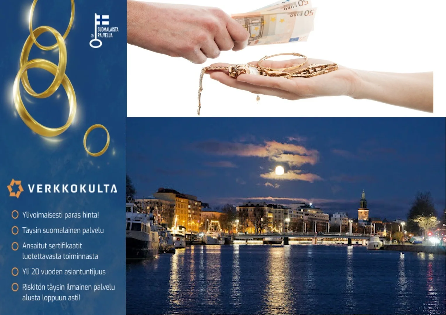 Ostetaan kultaa turusta parhaalla hinnalla ilman välikäsiä. Ostetaan kultaa turusta kaikessa muodossa.